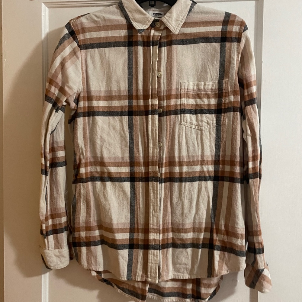 Sonoma flannel small fall button up plaid